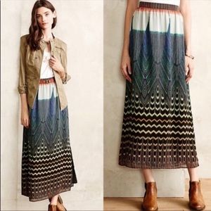 Anthropologie Maeve Pluma Art Deco Skirt Sz M